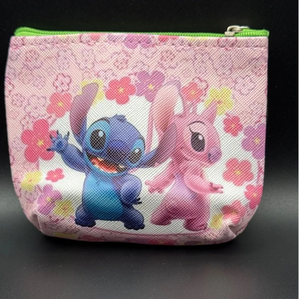 Pink Floral Coin‎ Purse Pouch Bag Keychain
